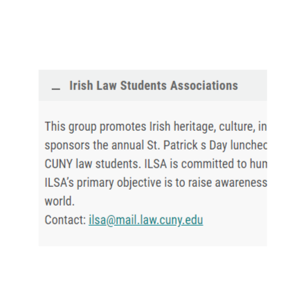 Irish Organizations Near Me - CUNY Irish Law Students Association